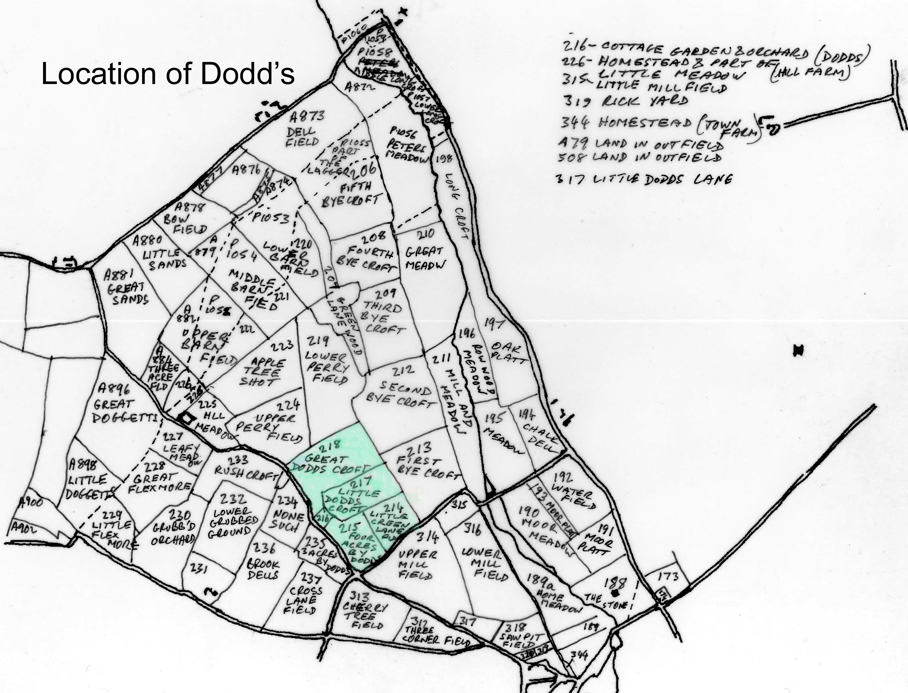 Position of the fields of Dodds